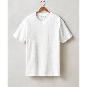 American Giant T-Shirt Mens Large White Slub Knit Short Sleeve Crew Tee Bone NEW